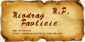 Miodrag Pavličić vizit kartica